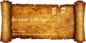 Brader Péter névjegykártya